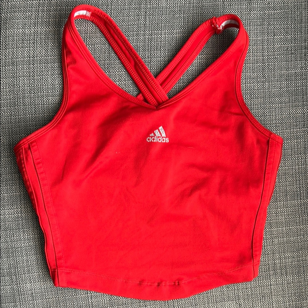 Adidas Longline Red Sports Bra